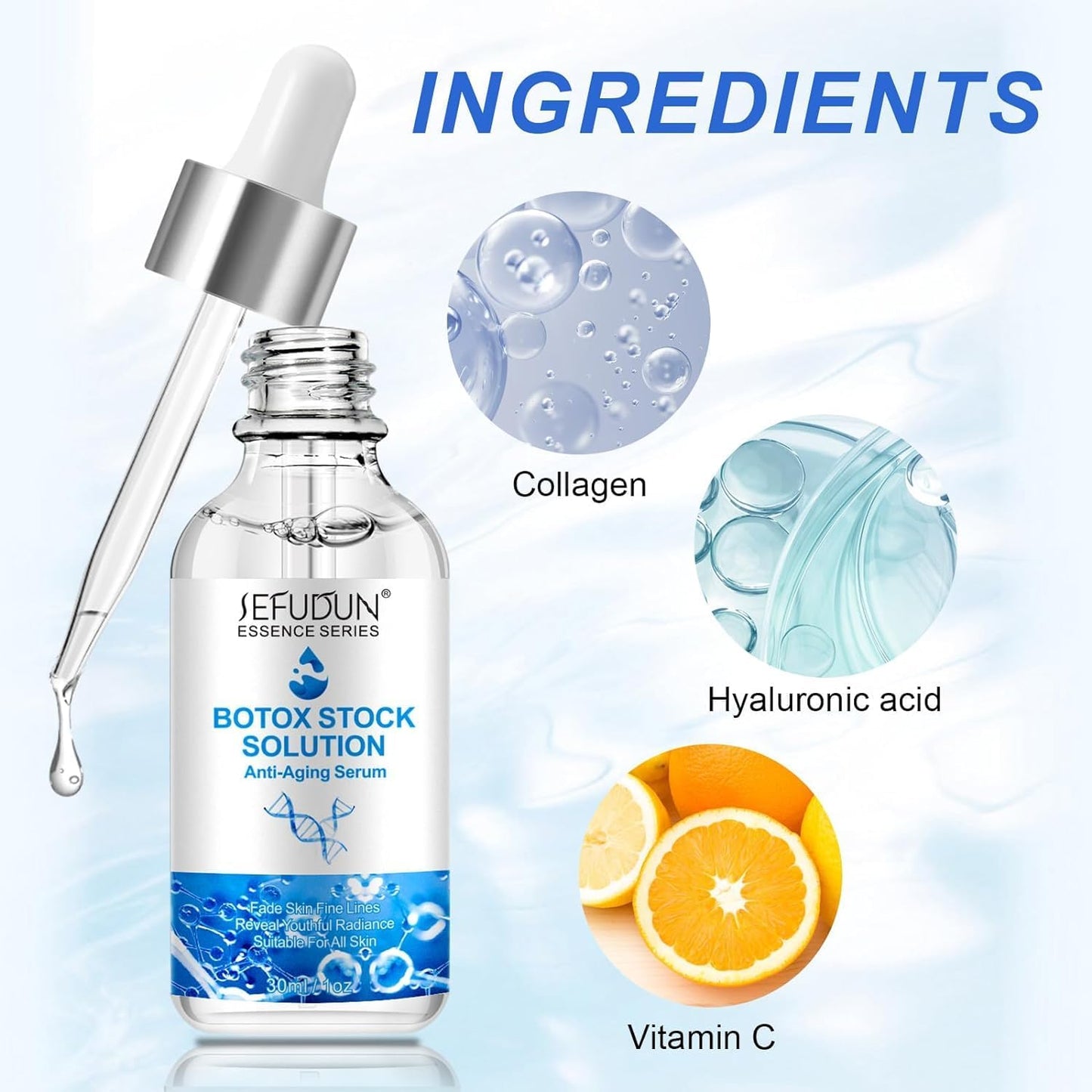 Most Effective Botox Stock Solution, Intense Anti-Wrinkle Anti-Aging Facial Serum