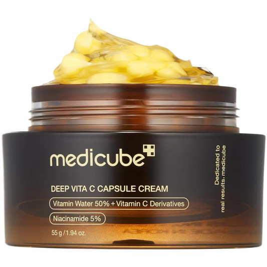 Medicube Deep Vitamin C Golden Capsule Face Moisturizer - Liposome Capsules For Wrinkles, Skin Radiance