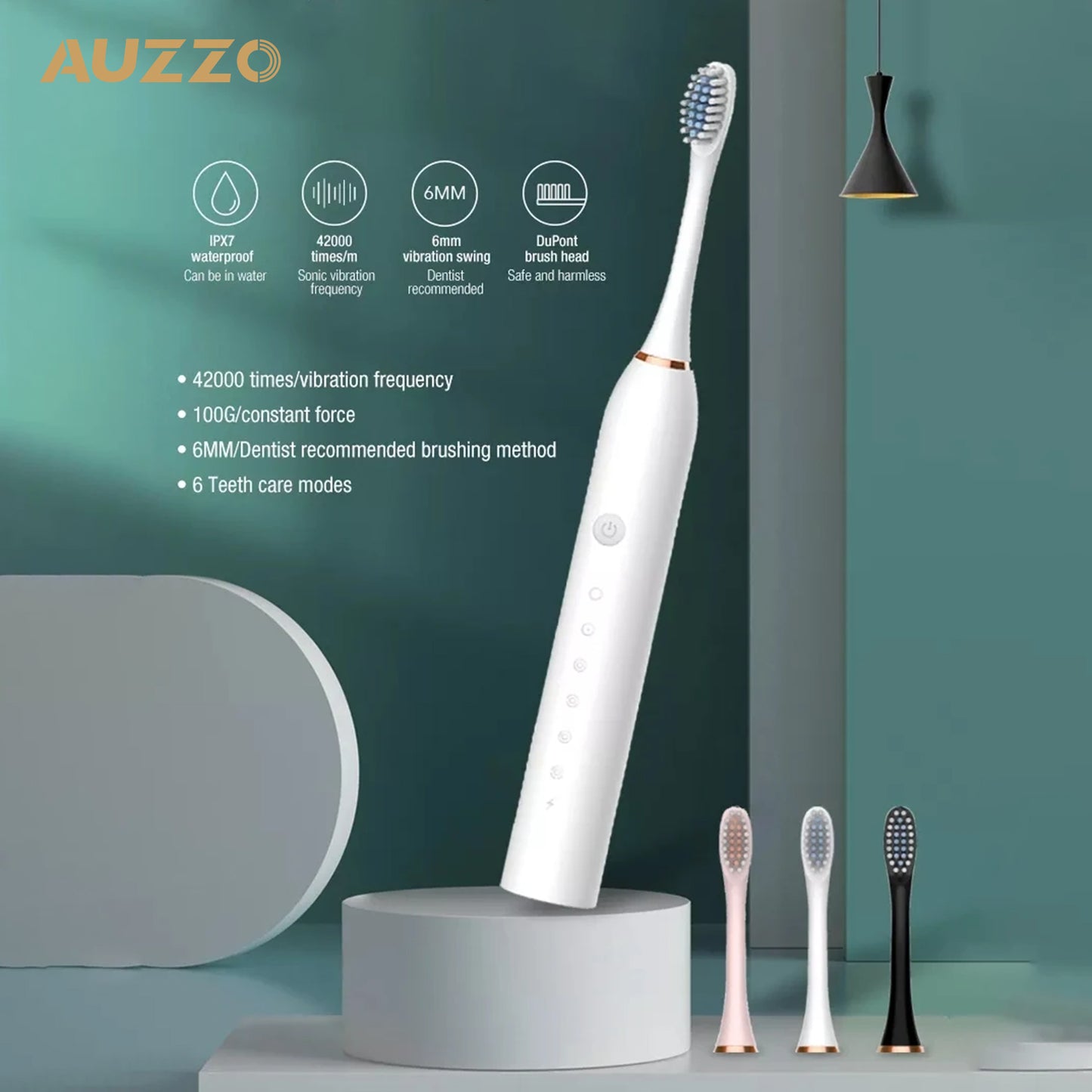 Newest Rechargeable Deep Cleaning Electric Toothbrush With 4 extra Brush Heads