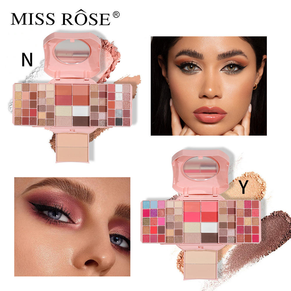 Full Makeup Kit with 54 color Eye shadow, 4 color blushers, 2 color highlighter, 2 color face powder, 2 color bronzers, all in one makeup set