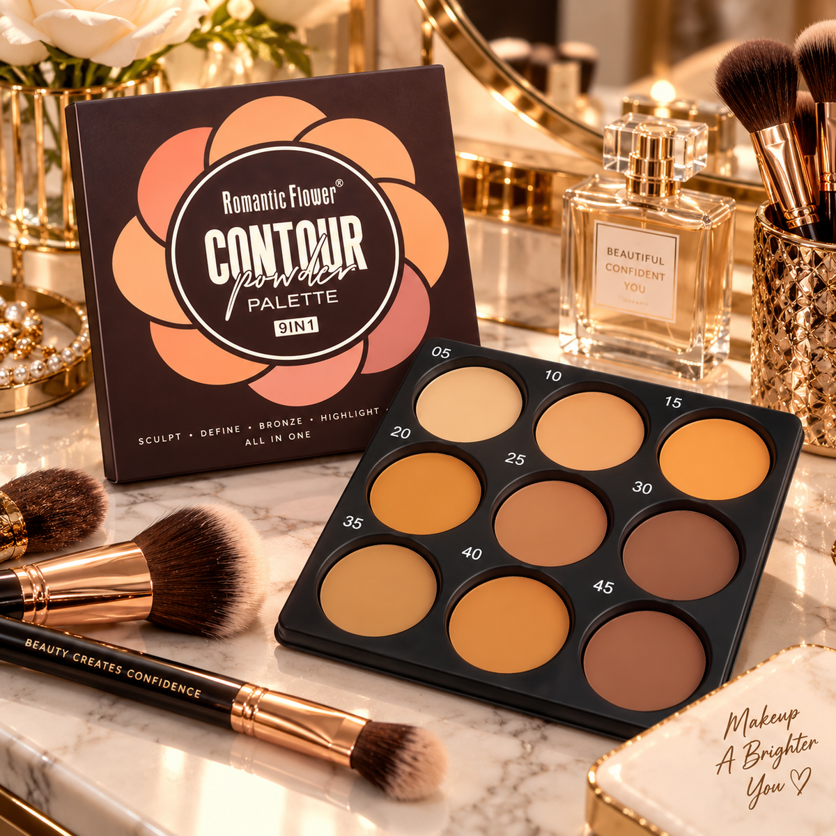 Romantic Flower 9 in 1 Contour Powder Palette