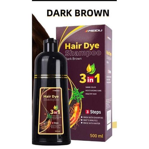 500ml 3 in 1 MEIDU Ginger Black Hair Dye Shampoo, Cleanse, Treat and Color