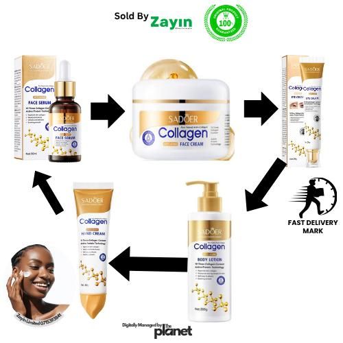 6 in 1 Sadoer Collagen Radiance firming anti aging set
