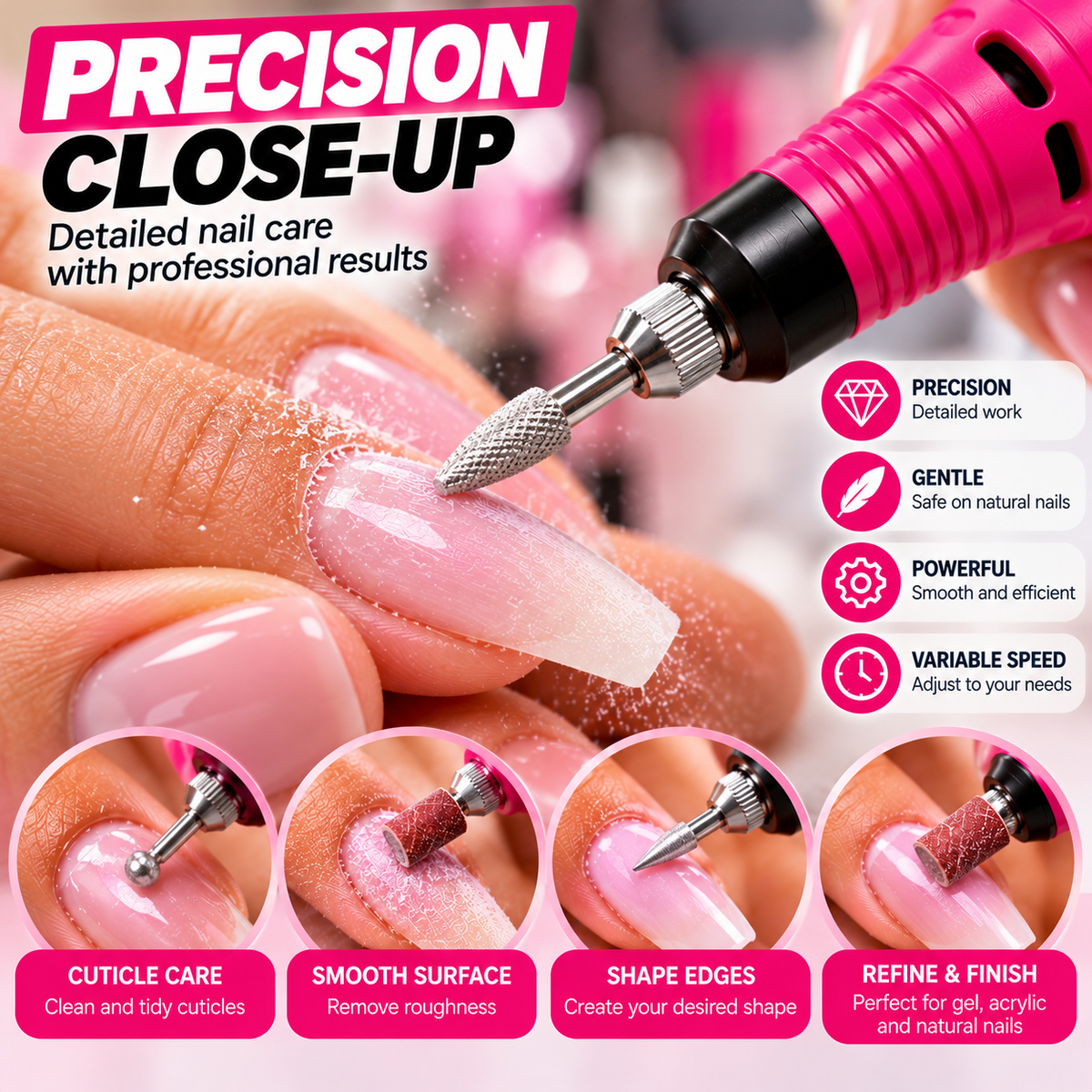 All-in-One Electric Nail Drill & DIY Tool  and 2pc Free Gel polish