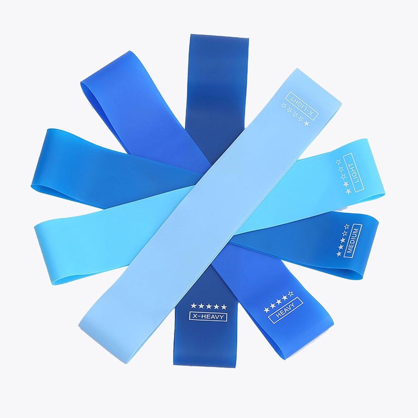 5pack High Quality Elastic Fitness Blue Resistance Band Set  for Exercise