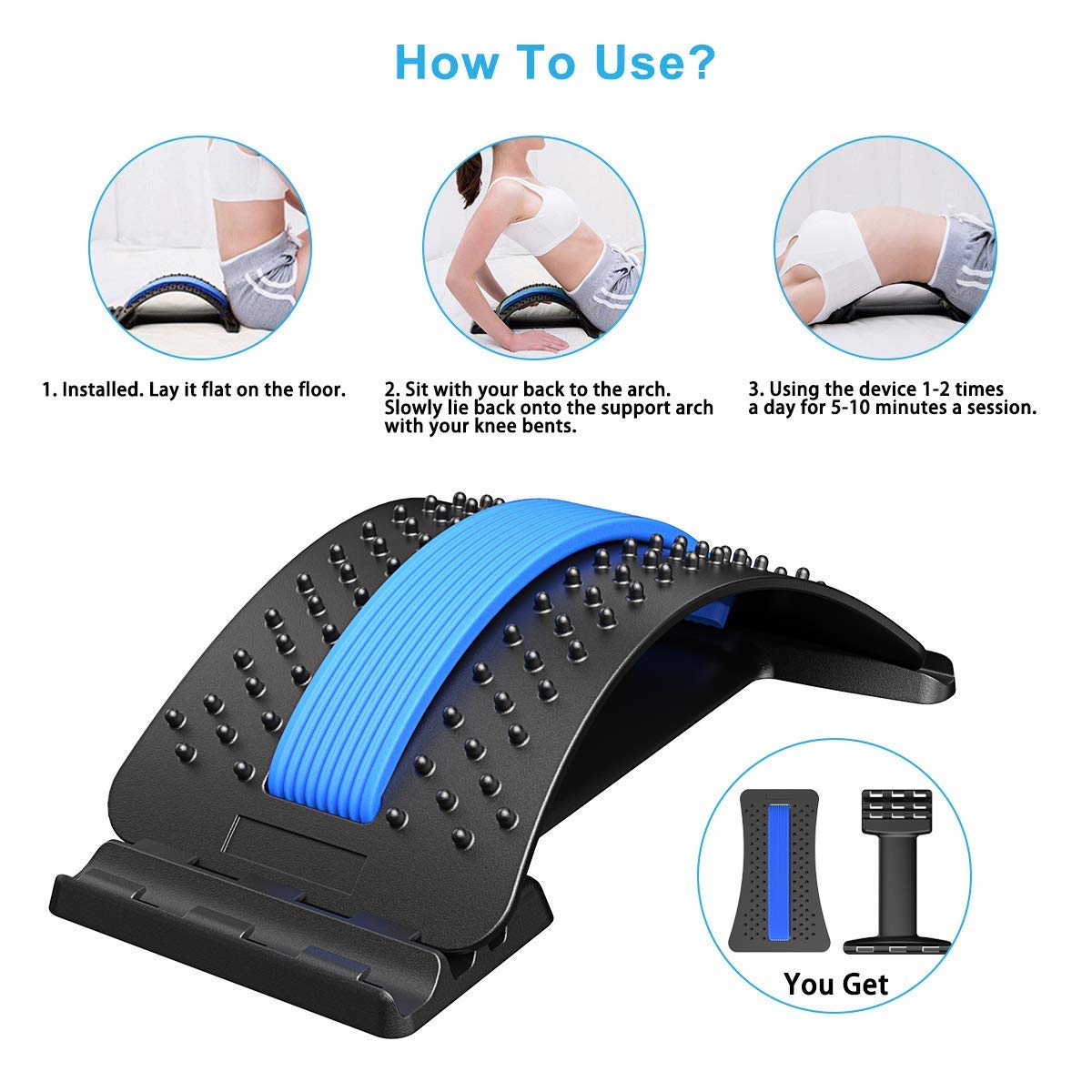 Back Stretcher Back Massager Multi-Level Therapy Spinal Relax For Back Relief