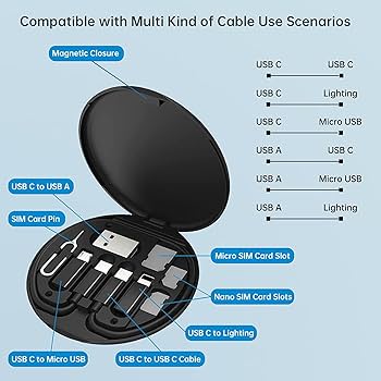 6 In 1 60W fast charging Data cable set Phone Holder with  Pin Eject, for type C, Iphone and Micro USB