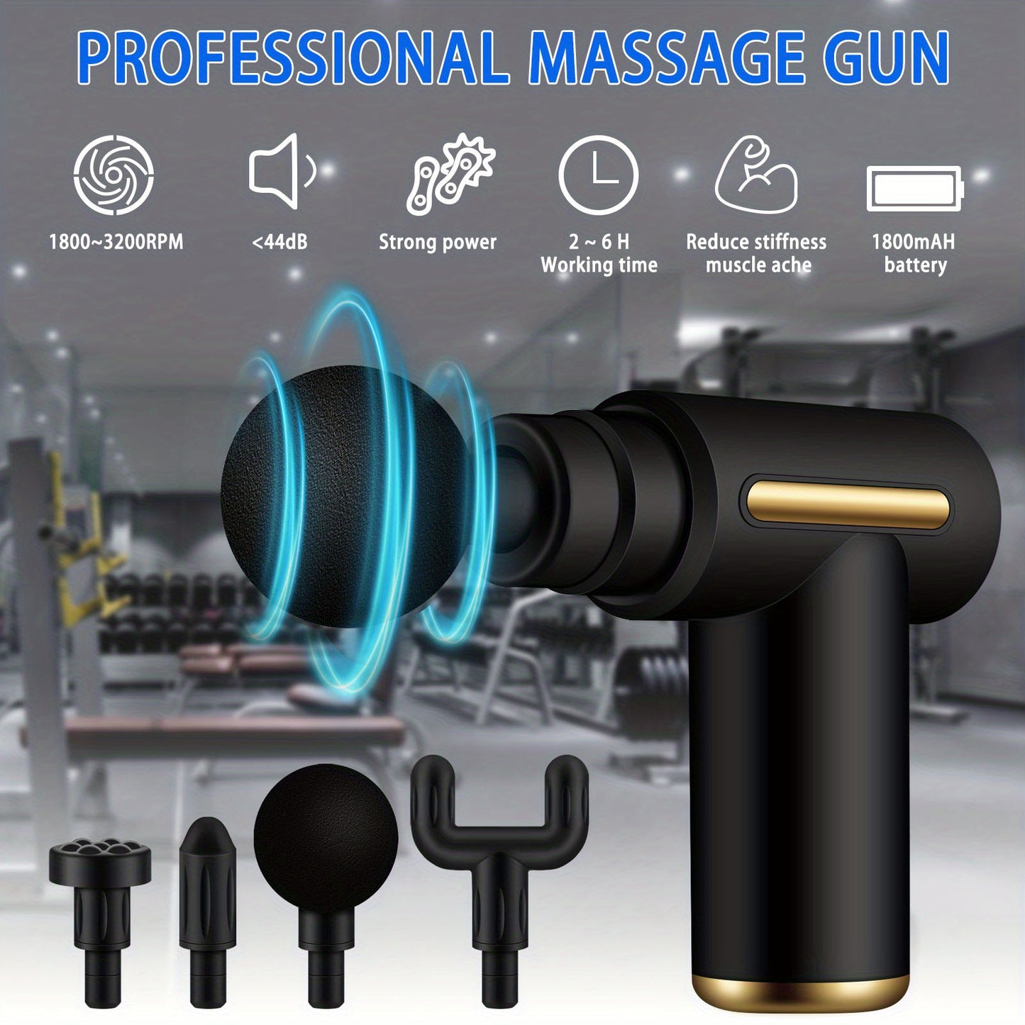 Gym Fitness Professional Deep Muscle Massager Gun Vibration Muscle Massage Body Sport Facial Gun