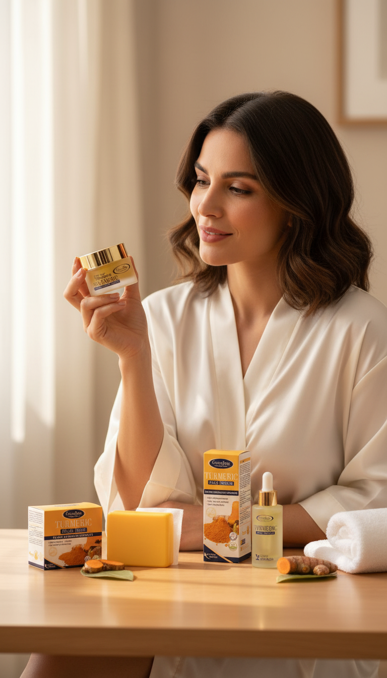 100% Organic Turmeric Face Combo, Turmeric Serum+Turmeric Cream + Turmeric Soap.