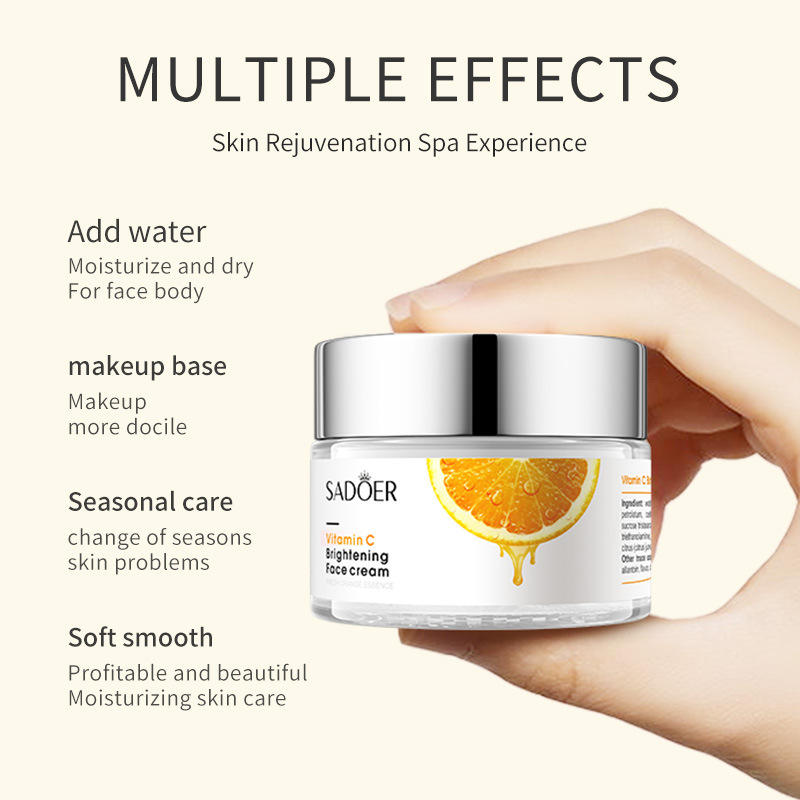 Sadoer Vitamin C Brightening Face Cream Moisturizing Anti-Aging Firming Skin Care Cream