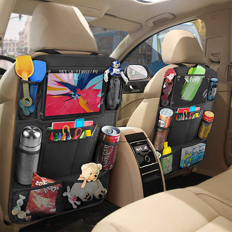 2pc High Quality Multifunctional Backseat Car Seat Organizer Storage Bag With Touch Screen Tablet pocket