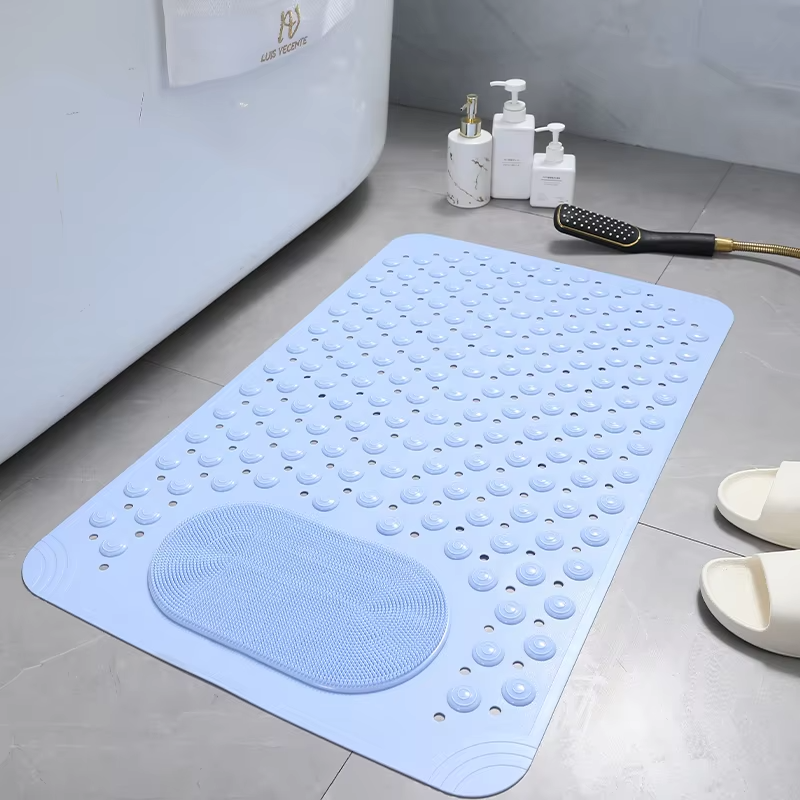 Anti Slip Bathroom Mat with Foot scrubber and Maassager