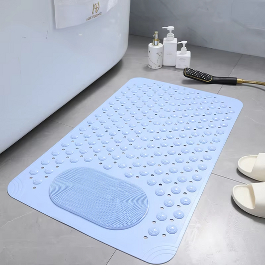 Anti Slip Bathroom Mat with Foot scrubber and Maassager