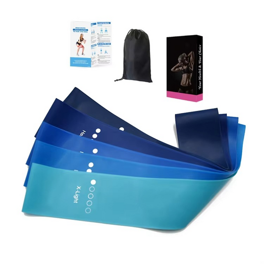 5pack High Quality Elastic Fitness Blue Resistance Band Set  for Exercise