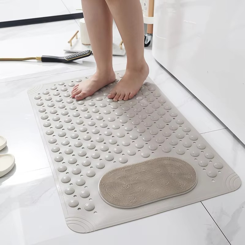 Anti Slip Bathroom Mat with Foot scrubber and Maassager