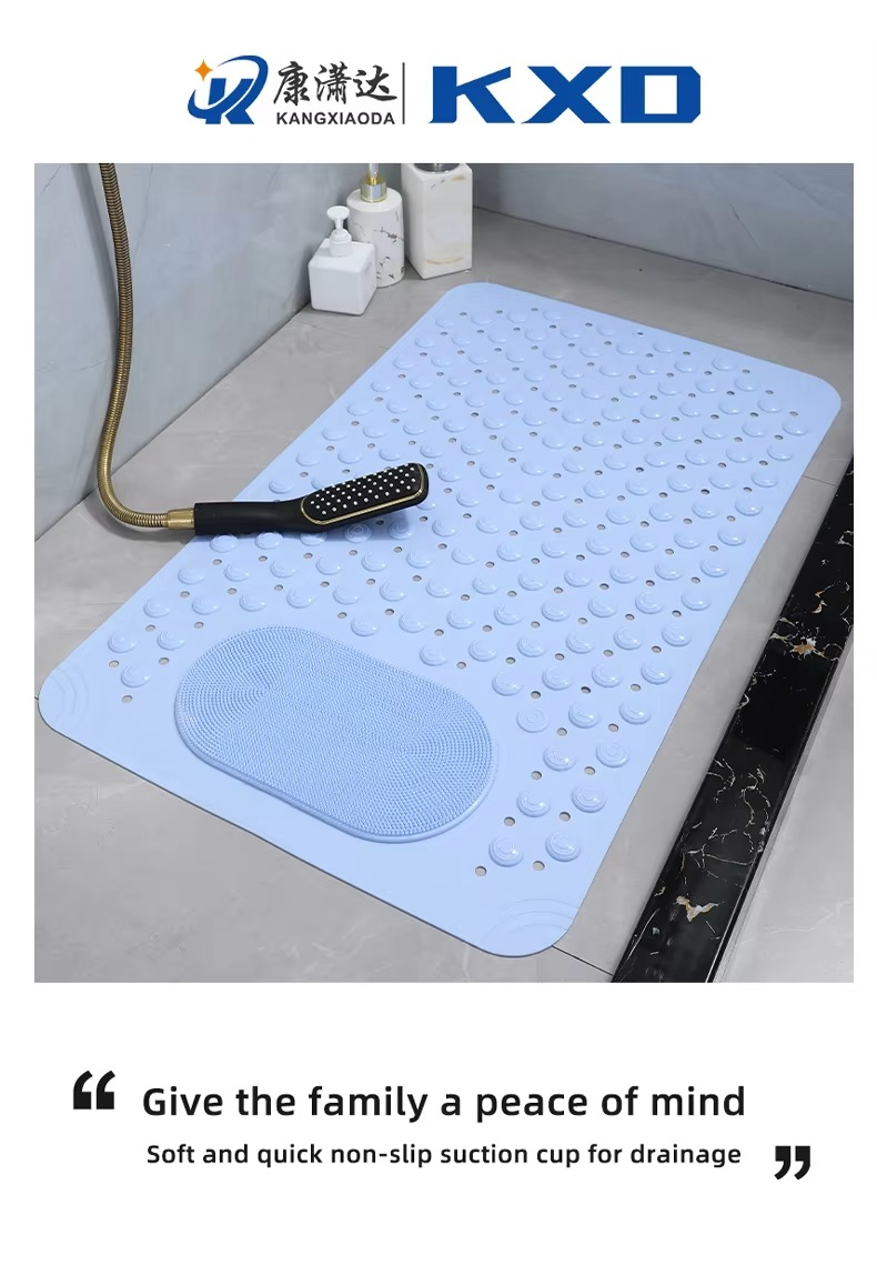 Anti Slip Bathroom Mat with Foot scrubber and Maassager