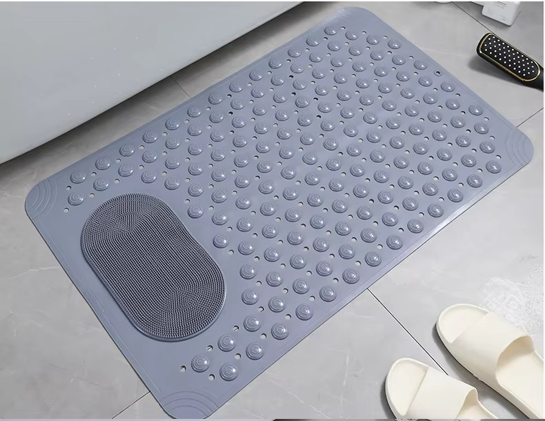 Anti Slip Bathroom Mat with Foot scrubber and Maassager