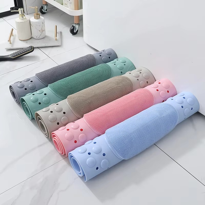 Anti Slip Bathroom Mat with Foot scrubber and Maassager
