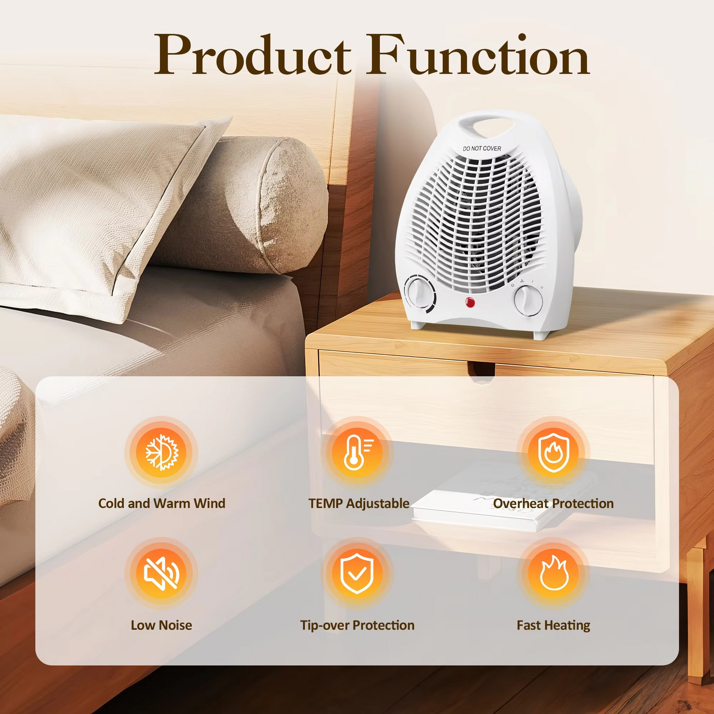 Portable Electric Fan Room Heater