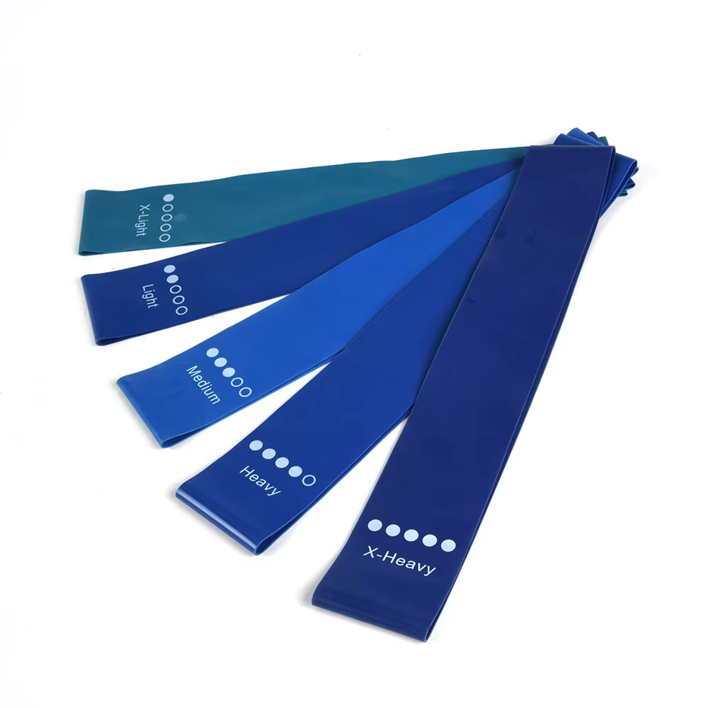 5pack High Quality Elastic Fitness Blue Resistance Band Set  for Exercise
