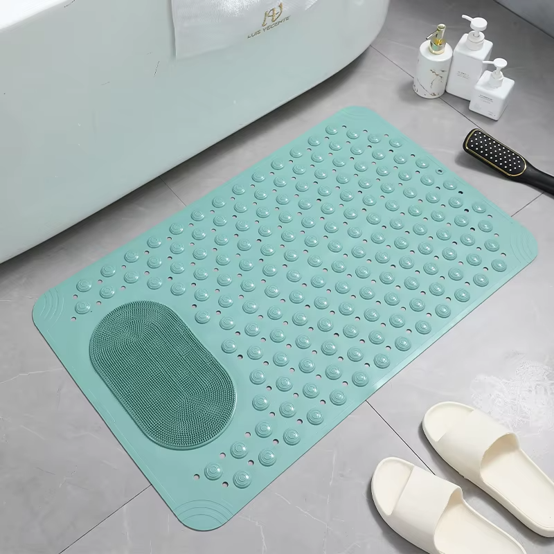 Anti Slip Bathroom Mat with Foot scrubber and Maassager