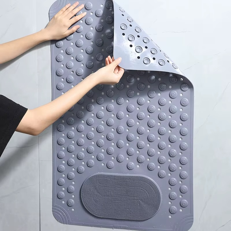 Anti Slip Bathroom Mat with Foot scrubber and Maassager