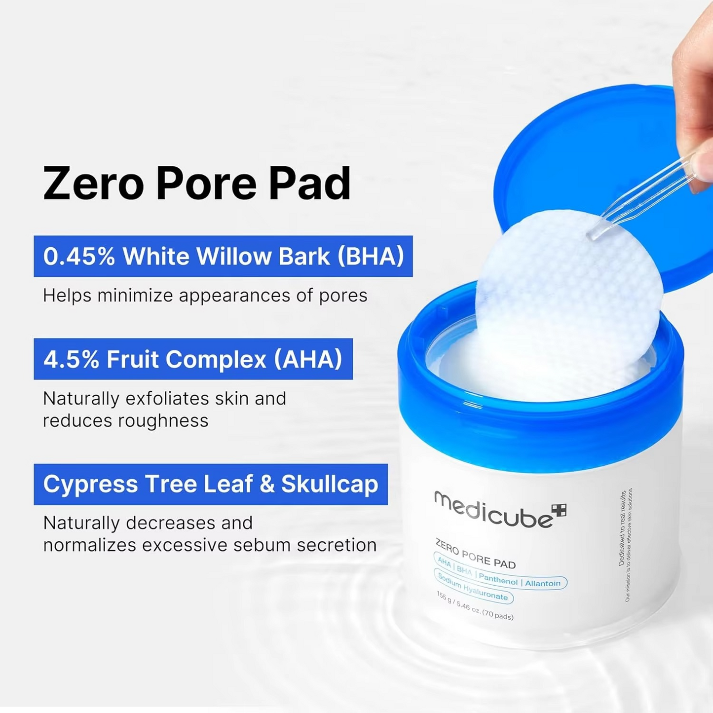 Medicube Zero Pore Pad 2.0 AHA BHA Panthenol and Allantoin Exfoliating Toner Pads