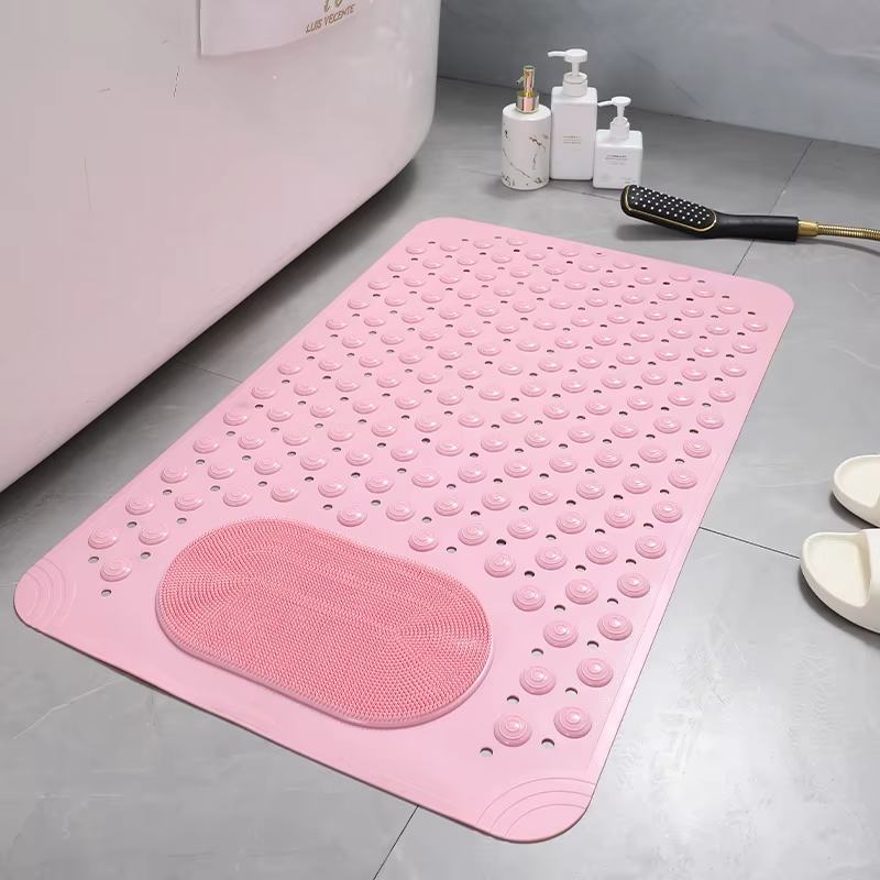 Anti Slip Bathroom Mat with Foot scrubber and Maassager