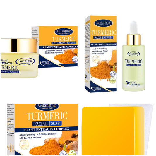 100% Organic Turmeric Face Combo, Turmeric Serum+Turmeric Cream + Turmeric Soap.