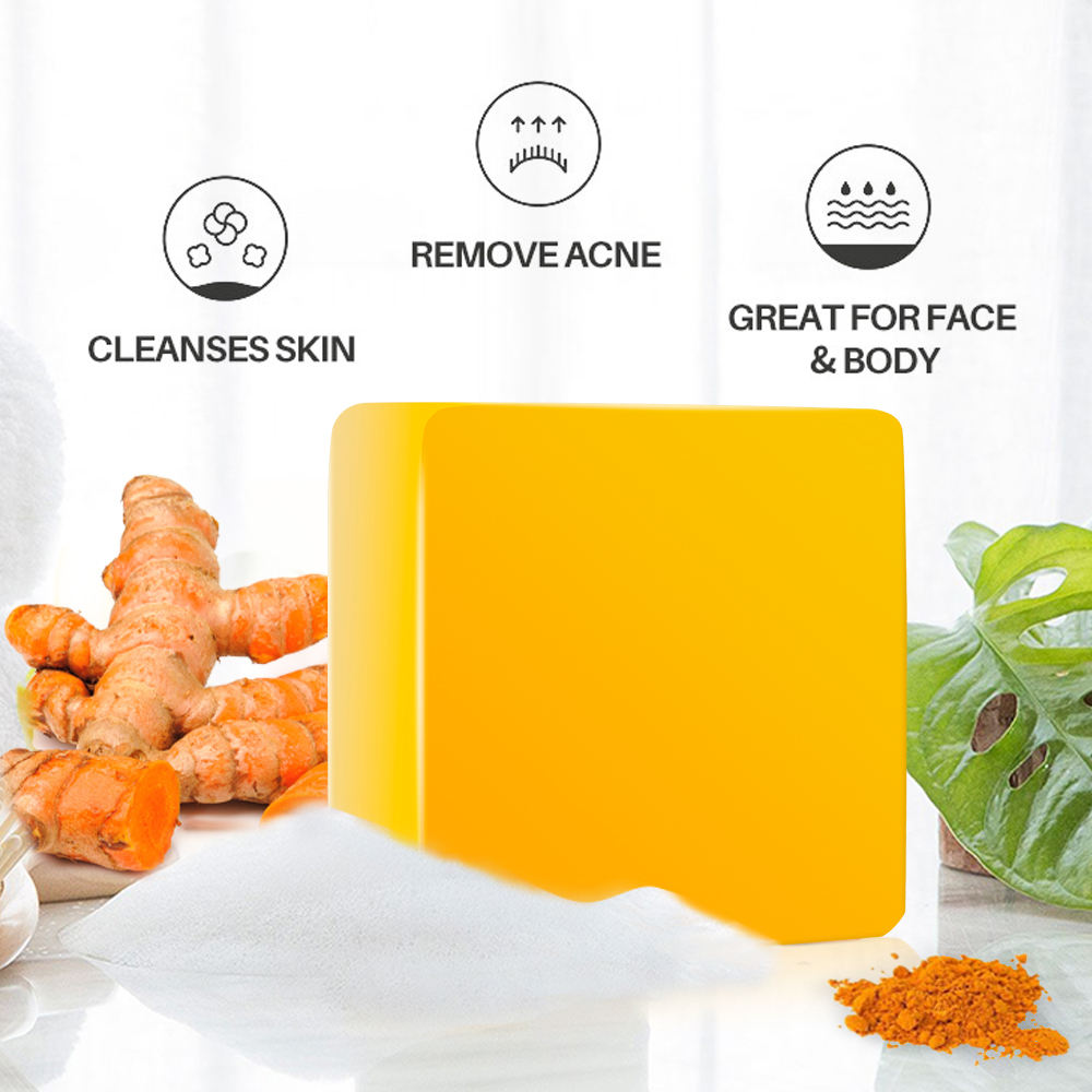 100% Organic Anti-acne Turmeric Handmade Bath Facial Soap 100g