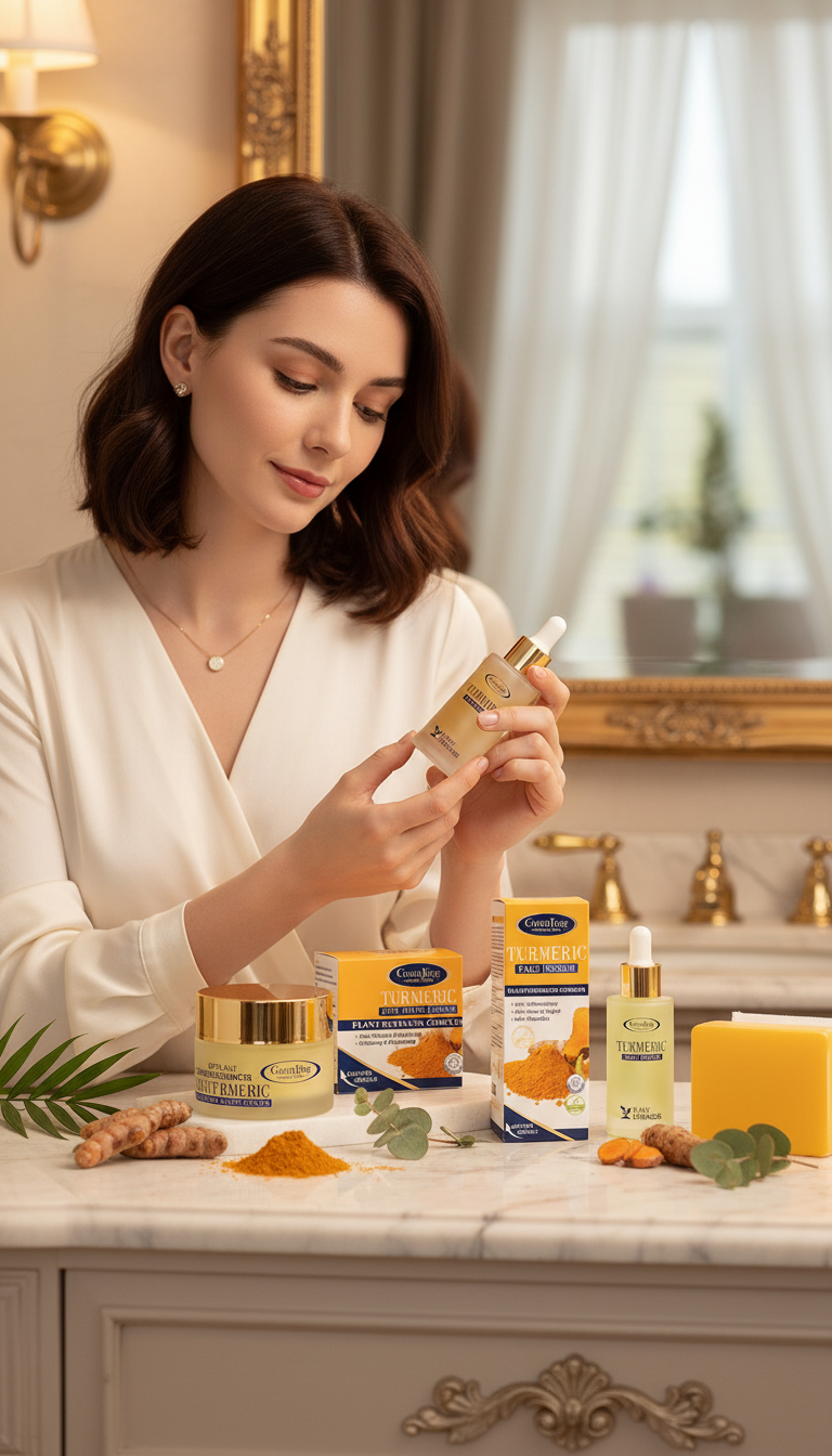 100% Organic Turmeric Face Combo, Turmeric Serum+Turmeric Cream + Turmeric Soap.