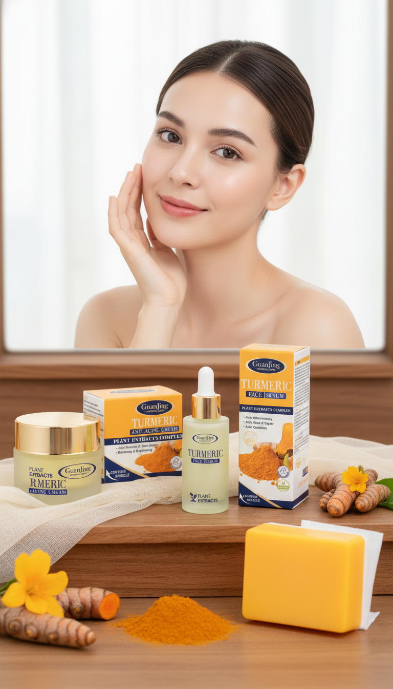 100% Organic Turmeric Face Combo, Turmeric Serum+Turmeric Cream + Turmeric Soap.