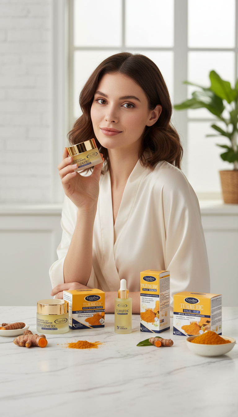 100% Organic Turmeric Face Combo, Turmeric Serum+Turmeric Cream + Turmeric Soap.