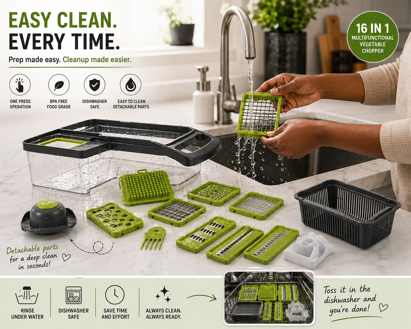 16 in 1 Multifunctional Vegetable Chopper and Slicer