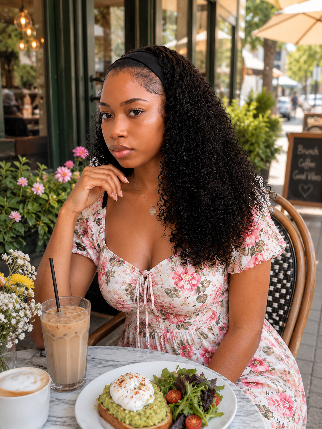 20 inch Human Hair Blend Headband Wig – Wavy Yaki & Kinky Styles