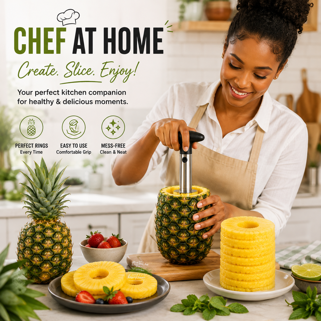 3 in 1 Pineapple Peeler, Corer and Slicer