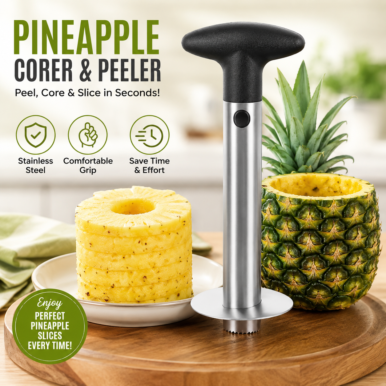 3 in 1 Pineapple Peeler, Corer and Slicer