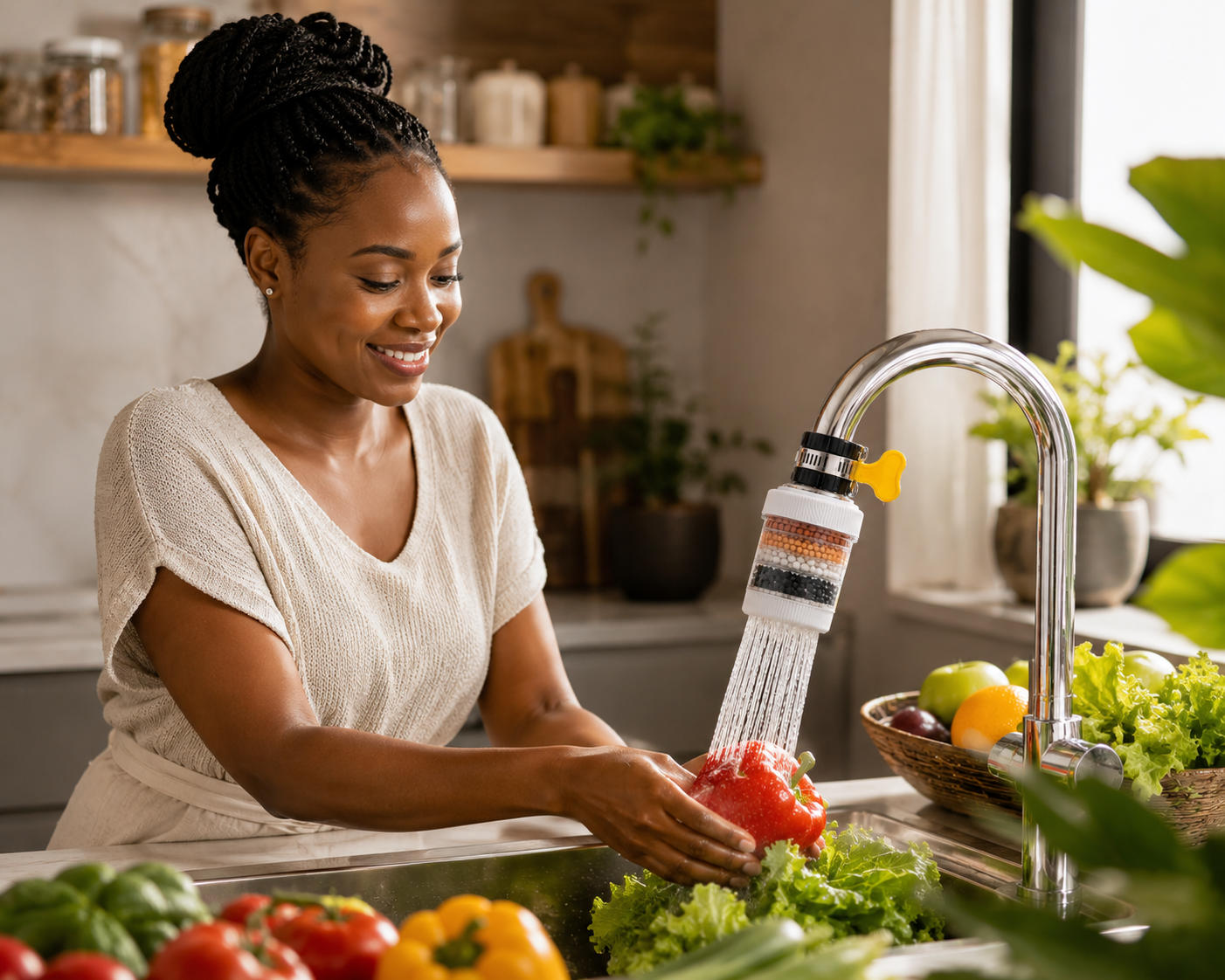 Six-Layer Removable, Reusable and Washable Household Faucet Filter
