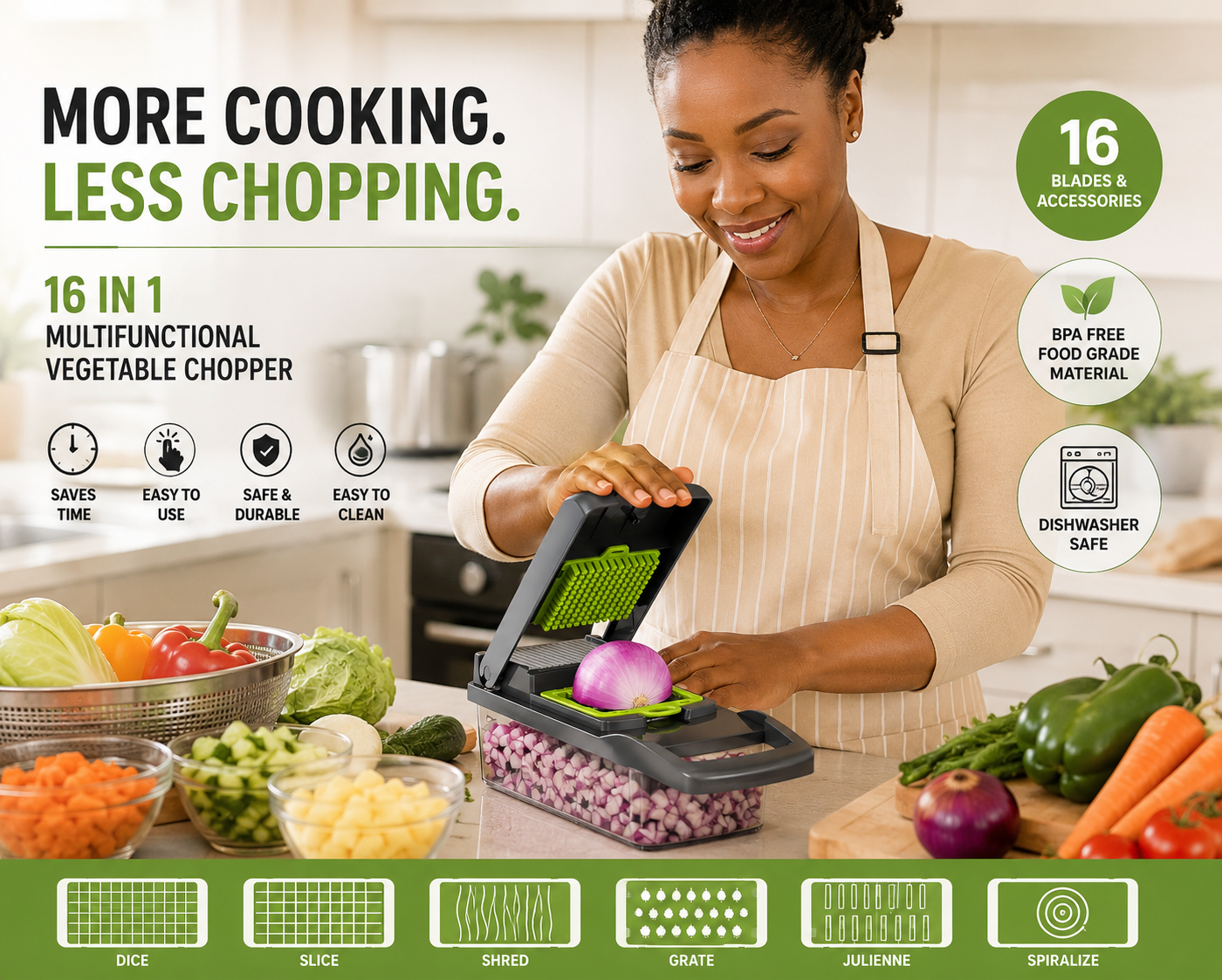 16 in 1 Multifunctional Vegetable Chopper and Slicer