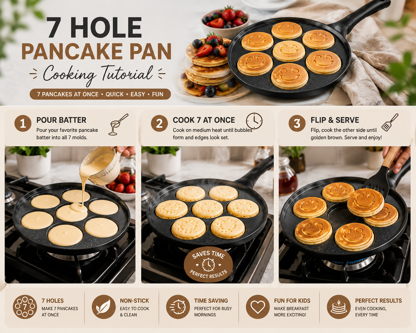 7-Hole Non Stick Pancake Pan