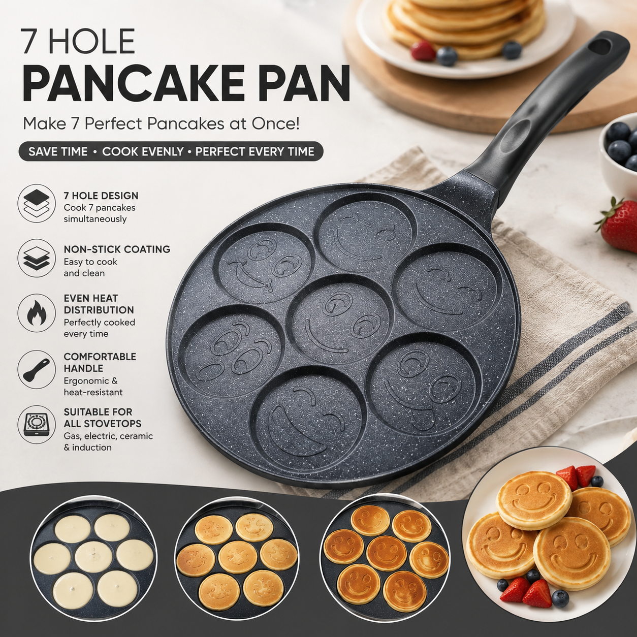 7-Hole Non Stick Pancake Pan
