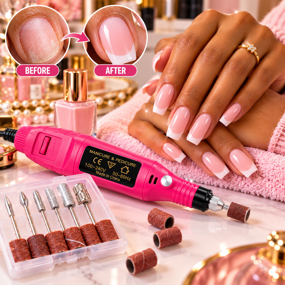 All-in-One Electric Nail Drill & DIY Tool  and 2pc Free Gel polish