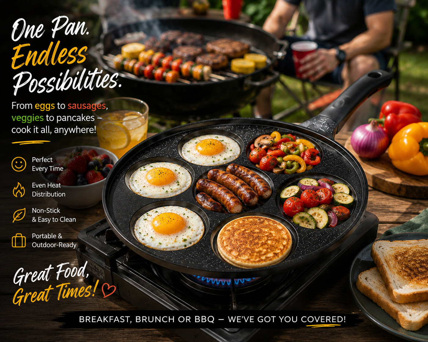 7-Hole Non Stick Pancake Pan