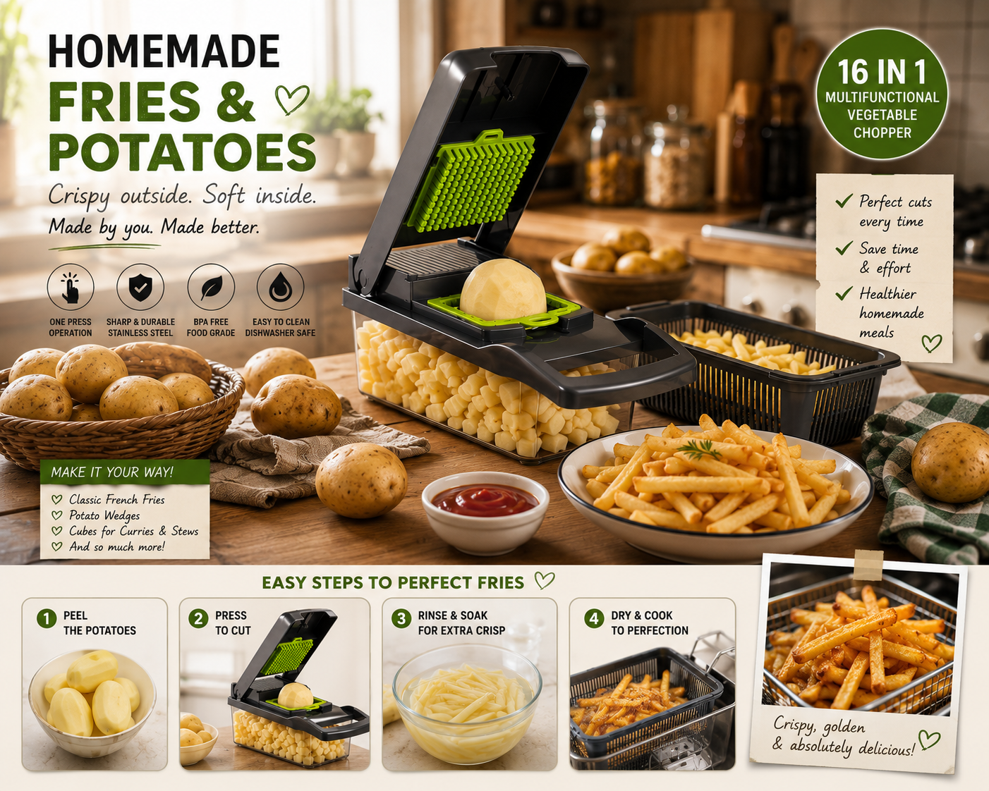 16 in 1 Multifunctional Vegetable Chopper and Slicer