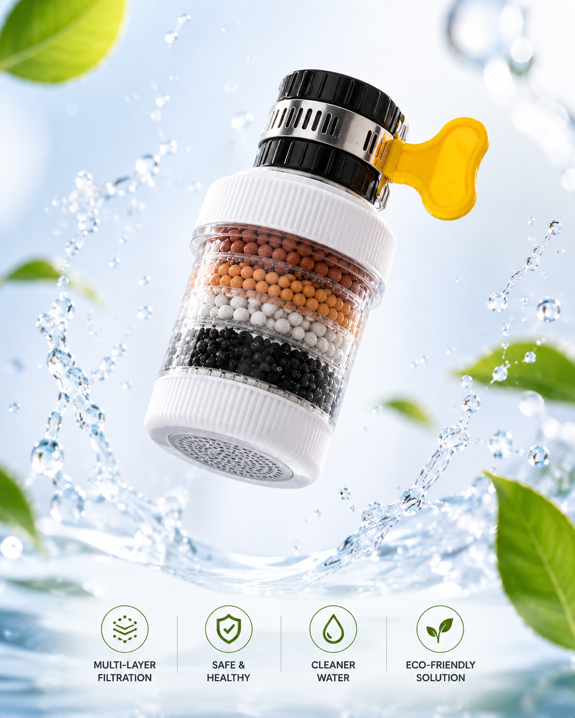 Six-Layer Removable, Reusable and Washable Household Faucet Filter
