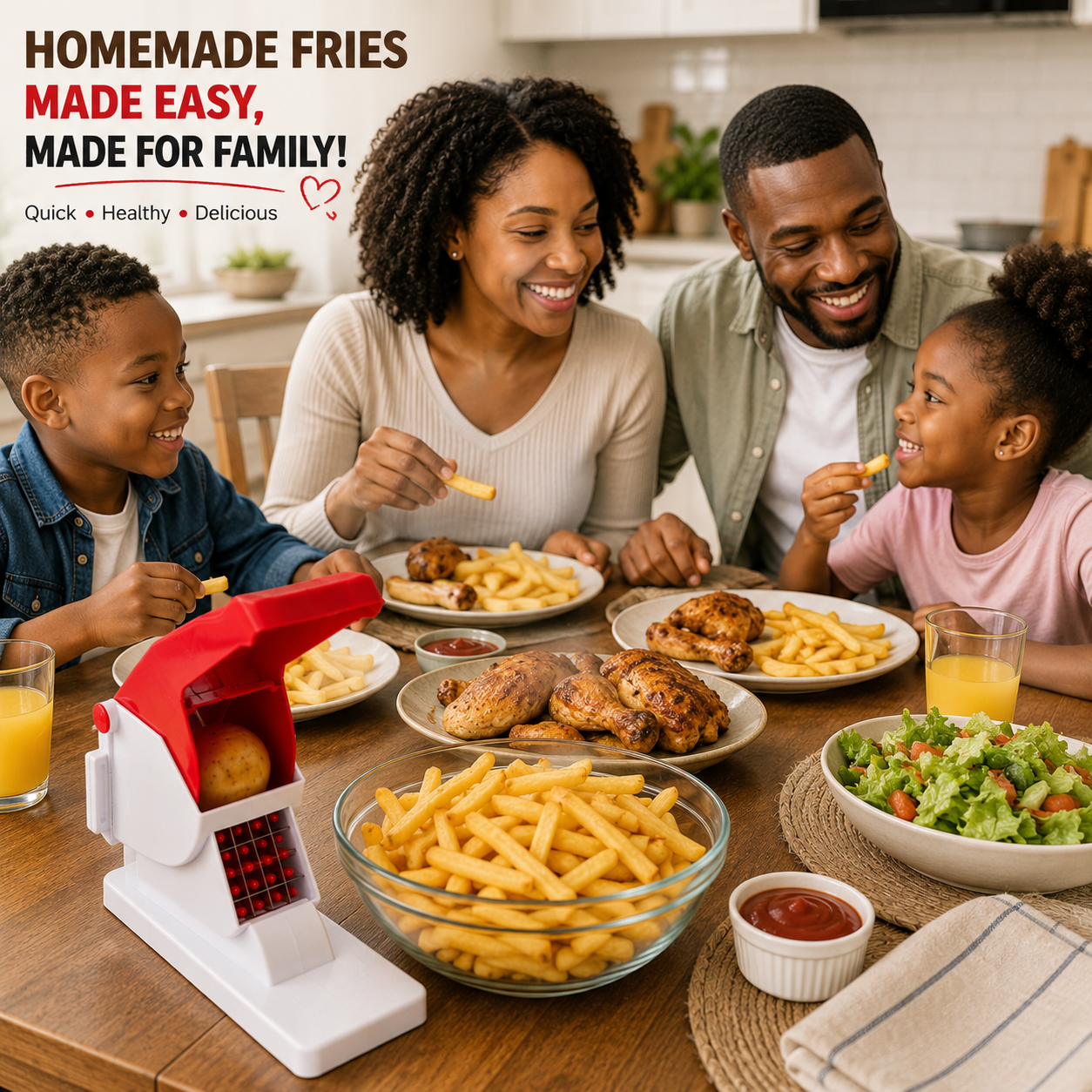 Easy Press Potato Cutter & French Fry Slicer