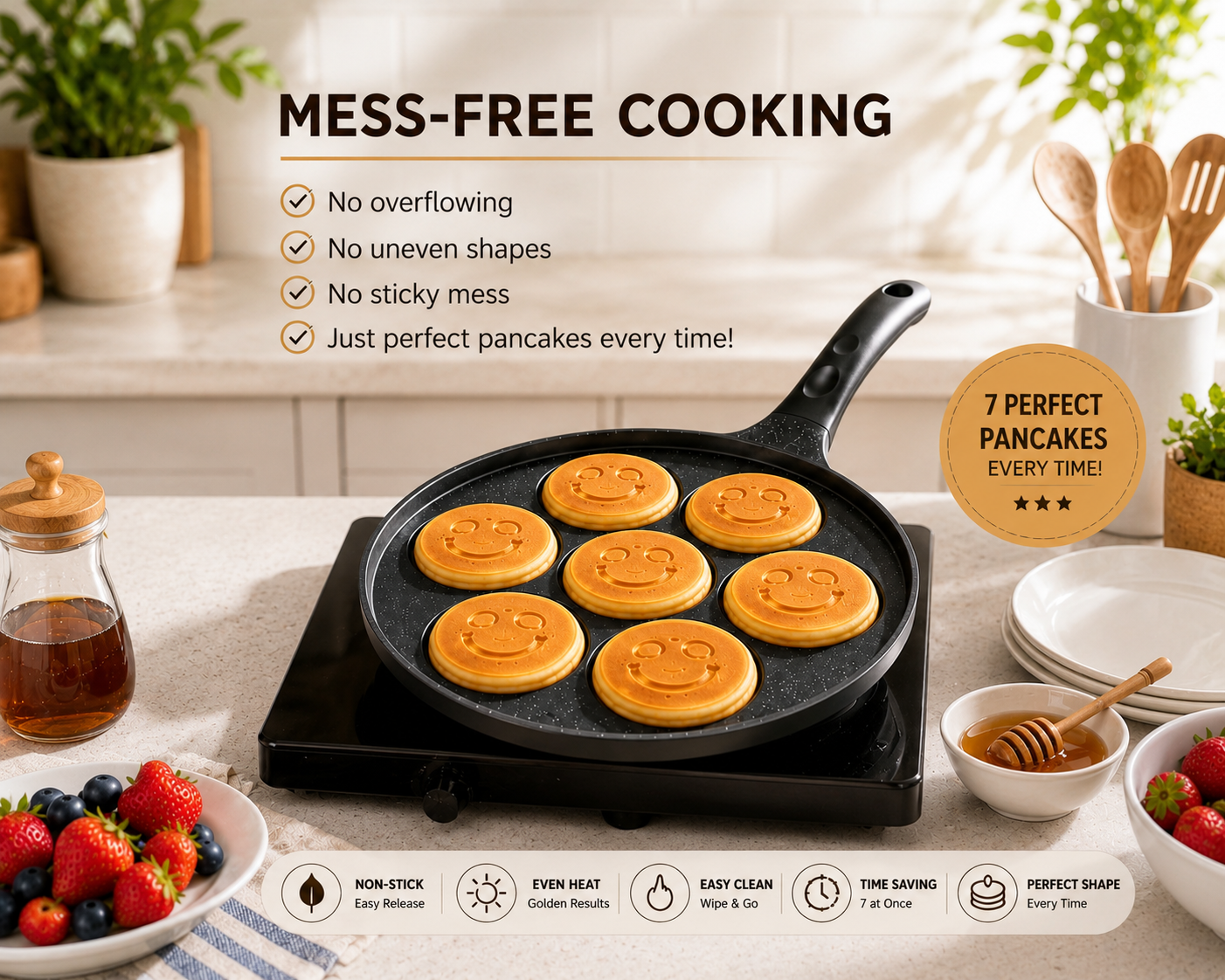 7-Hole Non Stick Pancake Pan