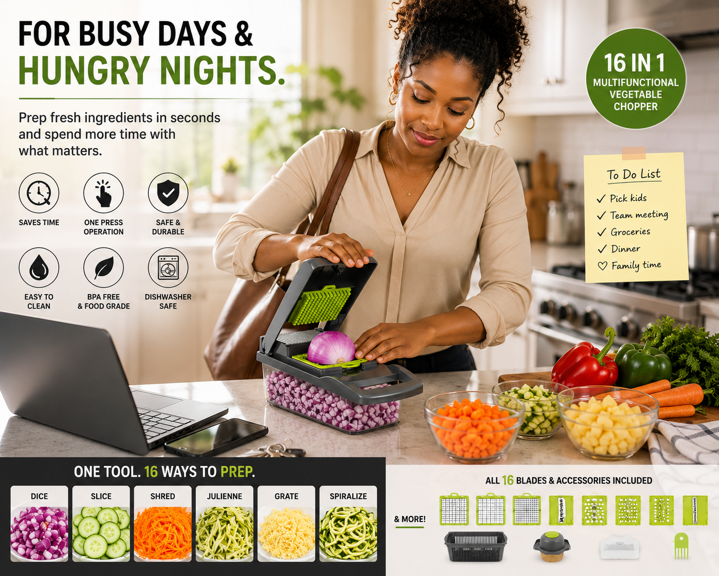 16 in 1 Multifunctional Vegetable Chopper and Slicer