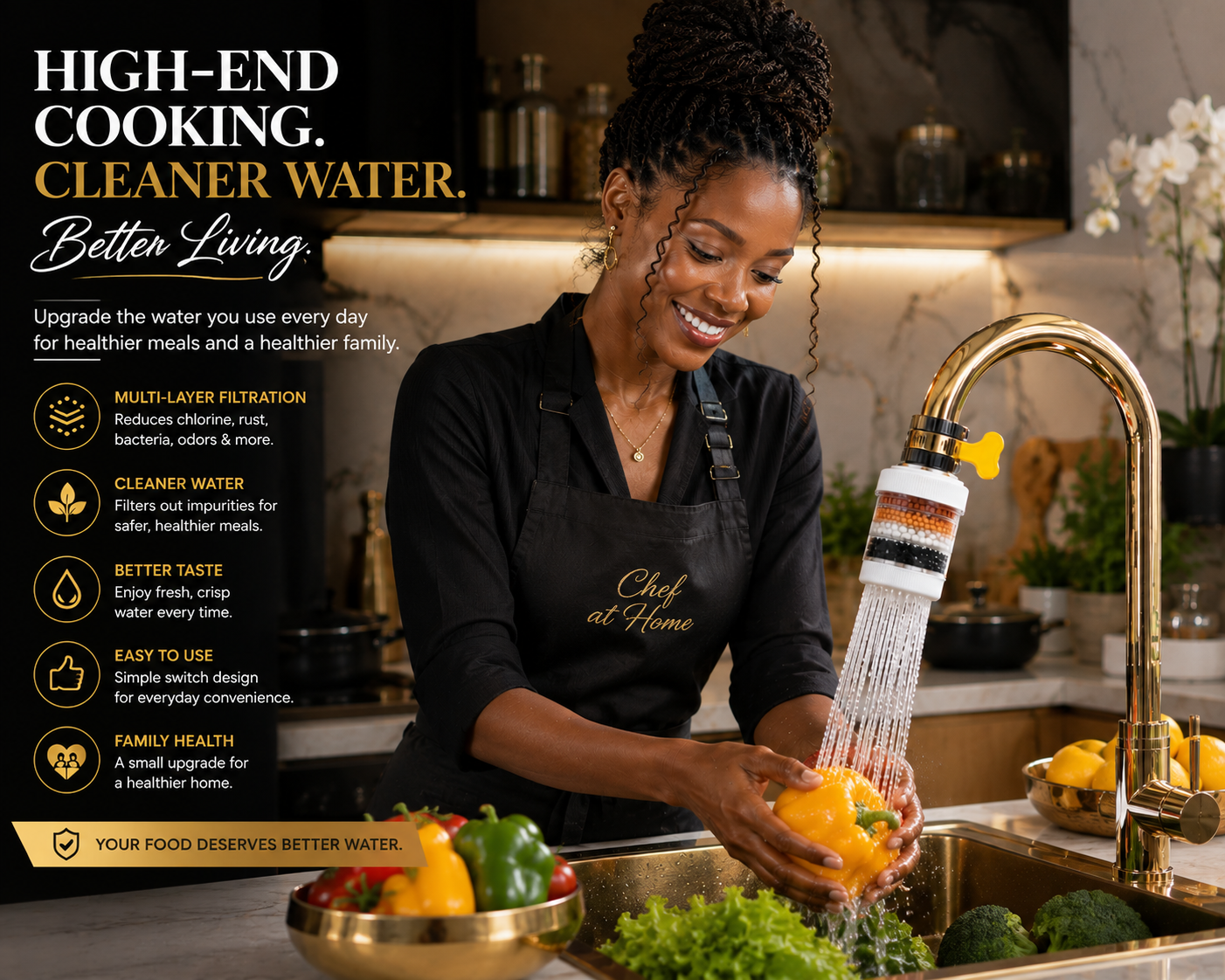 Six-Layer Removable, Reusable and Washable Household Faucet Filter