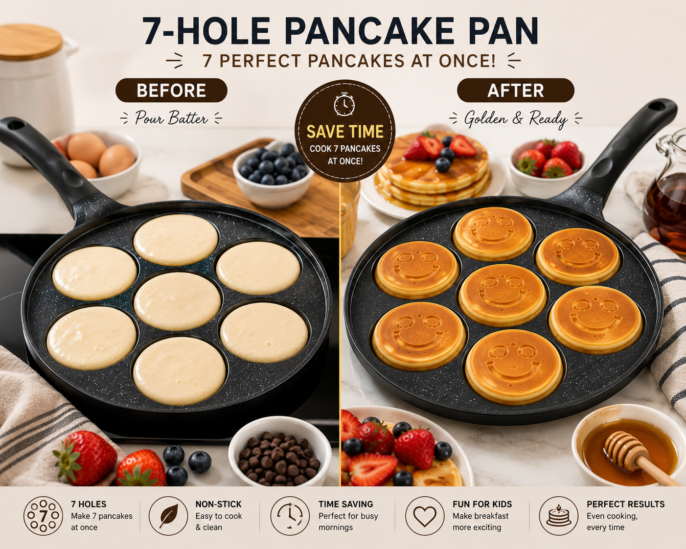 7-Hole Non Stick Pancake Pan